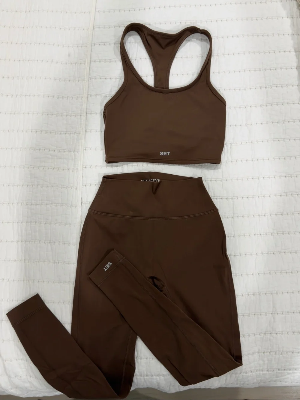 SET Active Brown Athletic Shorts & Crop Sports Set - Picture 3 of 6